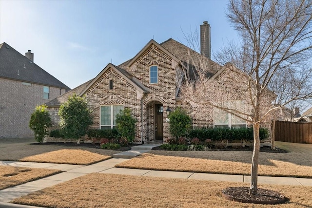 view of front of house featuring a front lawn