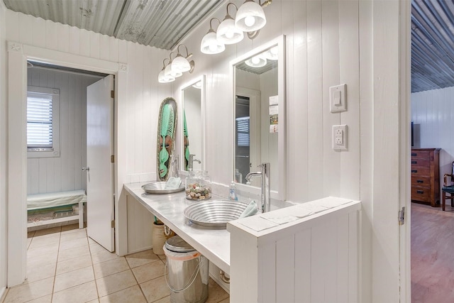 bathroom with sink and tile patterned floors