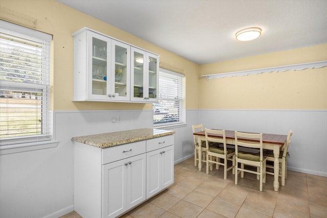 view of tiled dining room