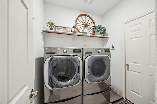 washroom with washer and clothes dryer