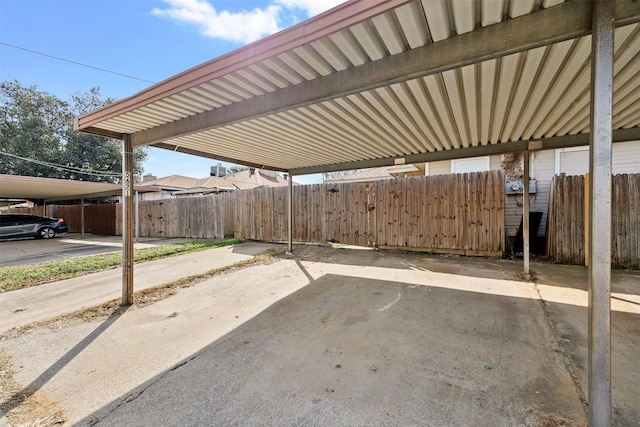 view of patio featuring a carport