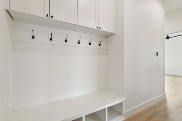 mudroom featuring light wood-type flooring