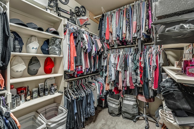 spacious closet with carpet floors