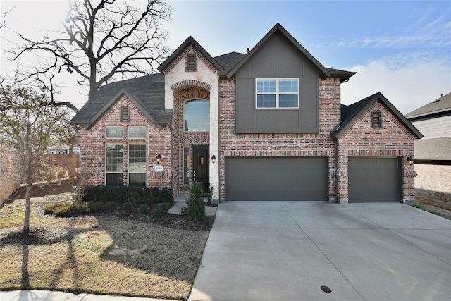 view of front of house with a garage