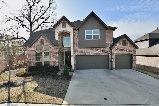 view of front of property featuring a garage