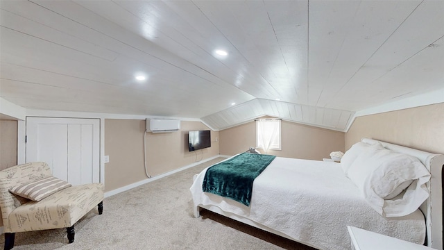 1004 Rs County Road 3345, Emory, TX 75440 - carpeted bedroom featuring lofted ceiling and a wall mounted AC
