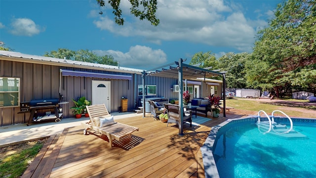 1004 Rs County Road 3345, Emory, TX 75440 - exterior space with a pergola, a jacuzzi, area for grilling, and a deck
