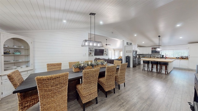 1004 Rs County Road 3345, Emory, TX 75440 - dining area featuring wood ceiling, hardwood / wood-style flooring, and vaulted ceiling