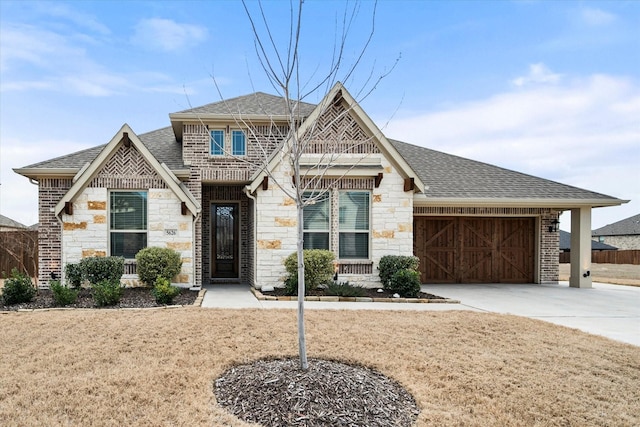 view of front of home with a garage