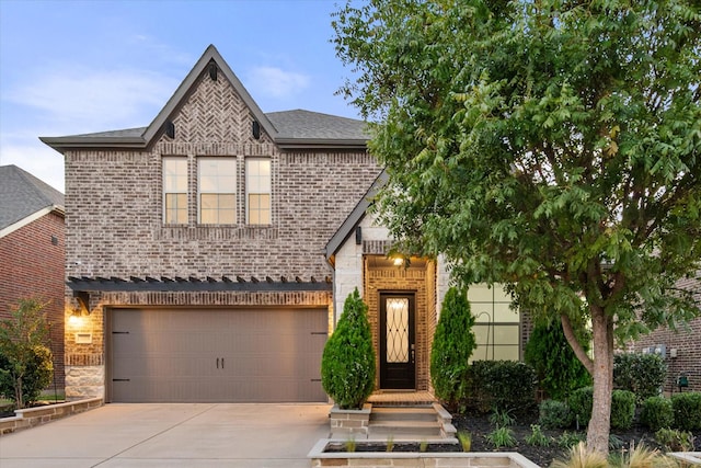 view of front of house with a garage