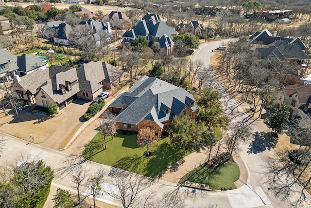 drone / aerial view with a residential view