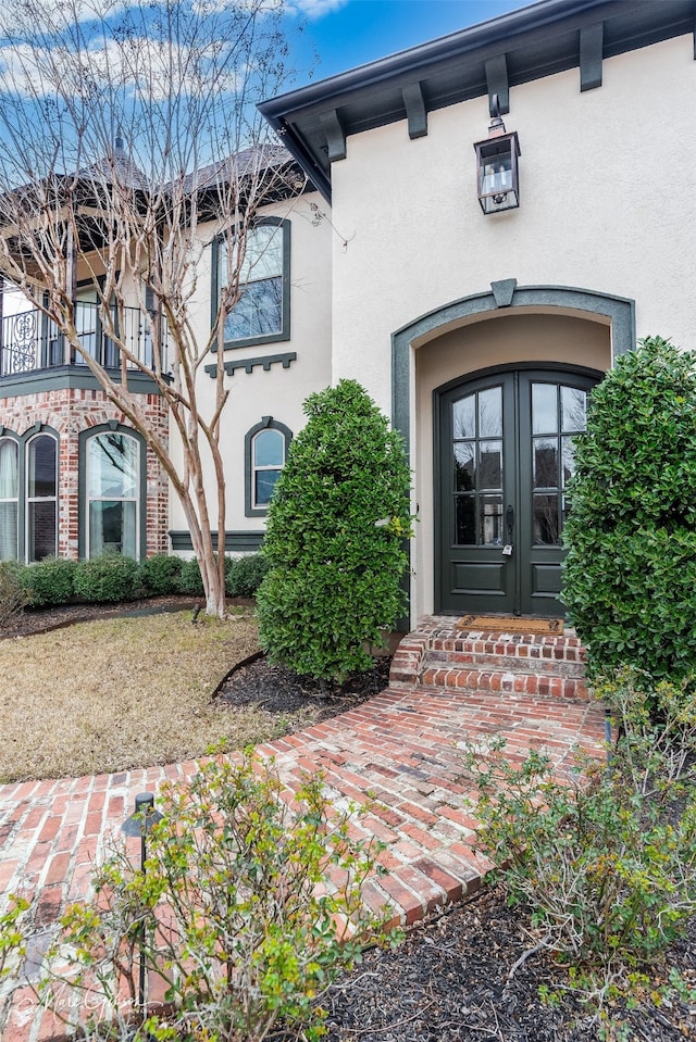 view of exterior entry with french doors