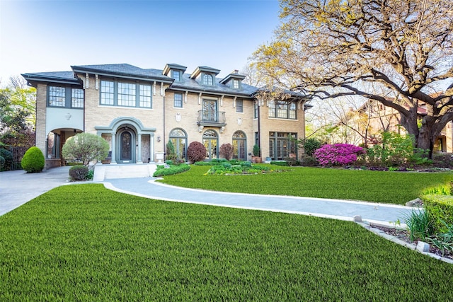 view of front of home featuring a front yard