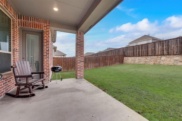 view of patio / terrace featuring a grill