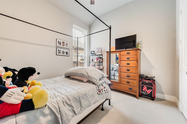 1845 Leo Dr, Van Alstyne, TX 75495 - bedroom with carpet floors, baseboards, a ceiling fan, and vaulted ceiling