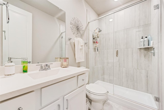 1845 Leo Dr, Van Alstyne, TX 75495 - bathroom with vanity, toilet, and a shower stall