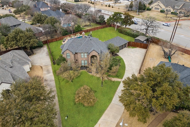 aerial view featuring a residential view