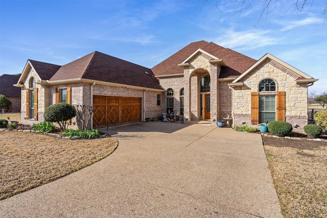 view of front of house with a garage