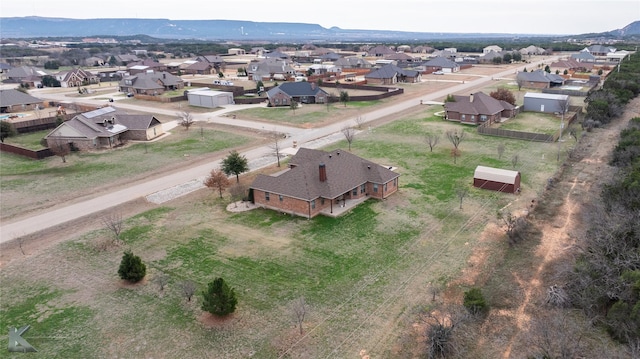 bird's eye view featuring a mountain view