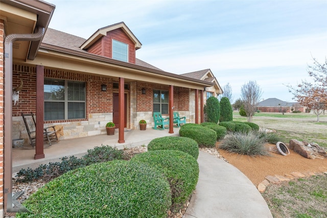 exterior space with covered porch