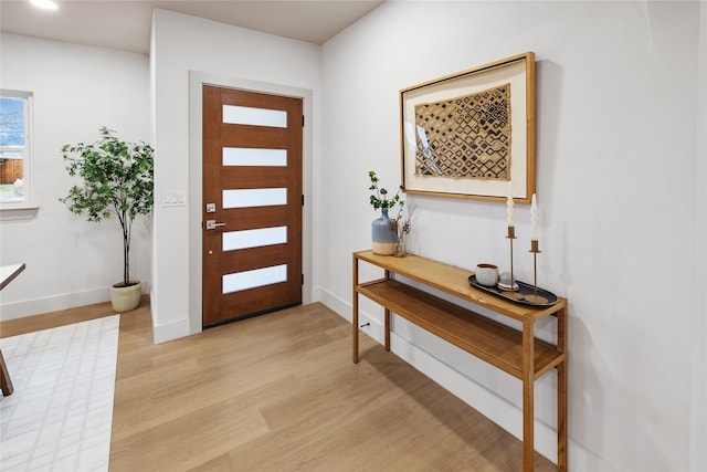 entryway featuring light wood-type flooring