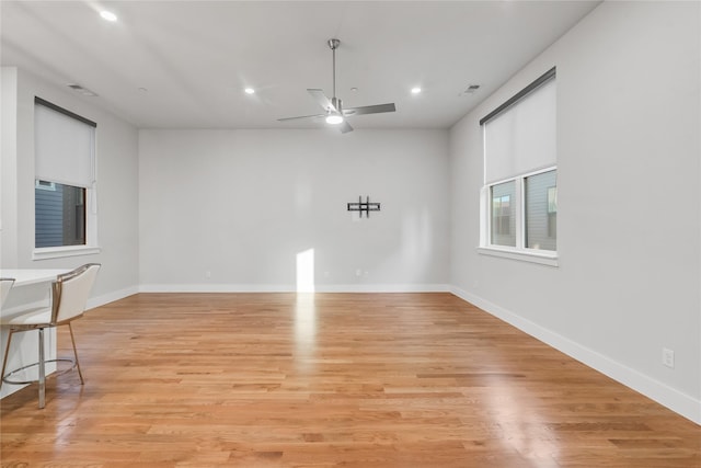 625 N Tyler St Unit 402, Dallas, TX 75208 - interior space featuring visible vents, a ceiling fan, light wood finished floors, and recessed lighting