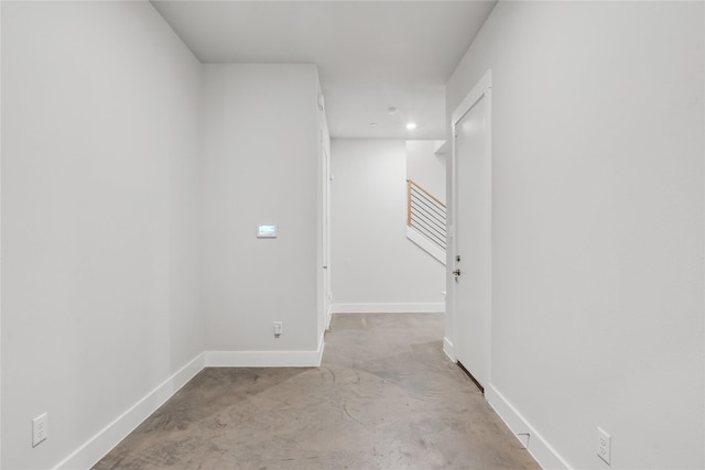 625 N Tyler St Unit 402, Dallas, TX 75208 - interior space featuring baseboards, recessed lighting, concrete floors, and stairs