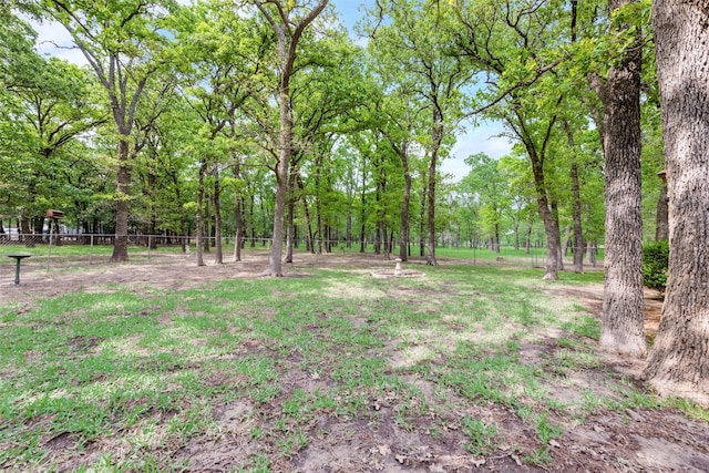 view of yard with fence