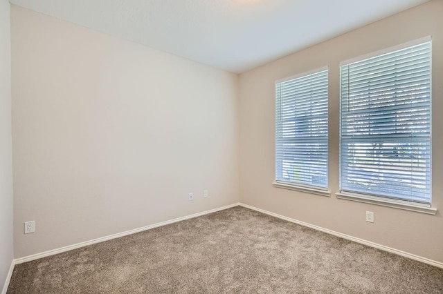 unfurnished room with light carpet