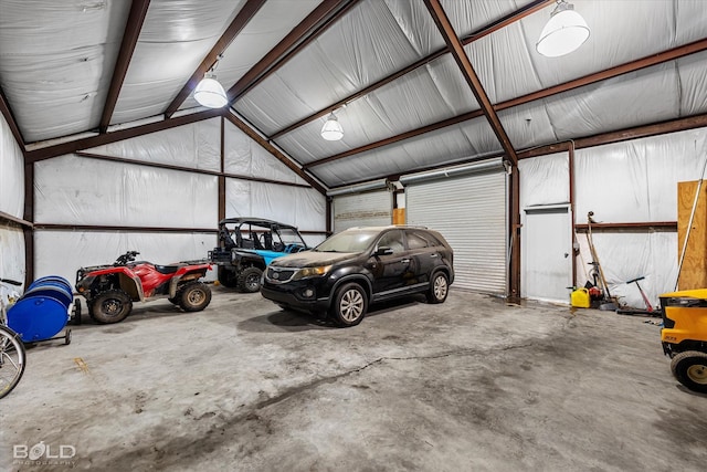 garage featuring metal wall