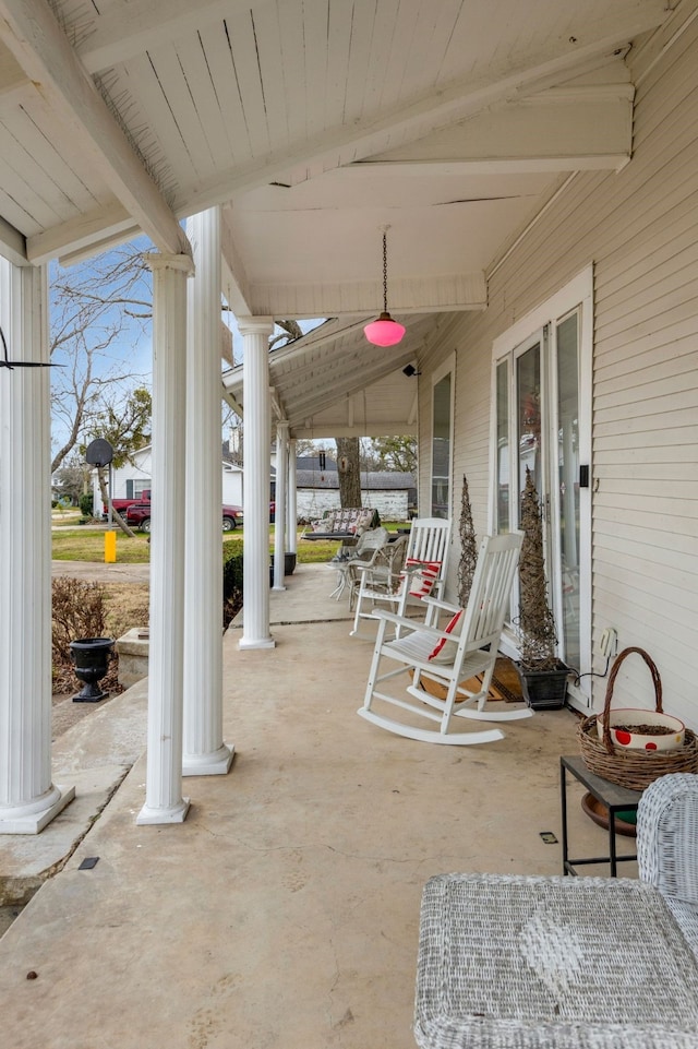 view of patio with a porch