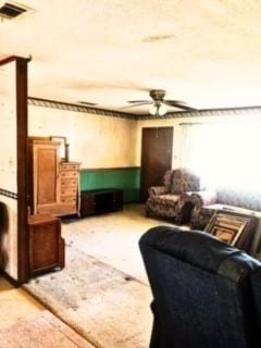 15672 Fm 3204, Brownsboro, TX 75756 - living room with ceiling fan
