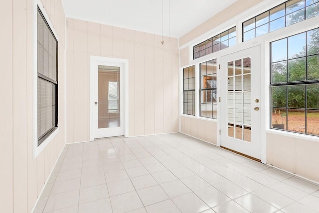 view of unfurnished sunroom