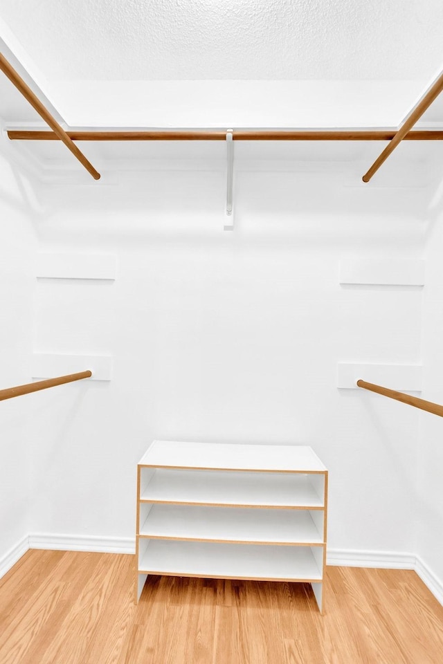 walk in closet featuring hardwood / wood-style flooring