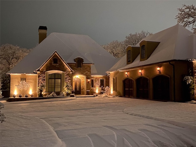 view of front of home with a garage