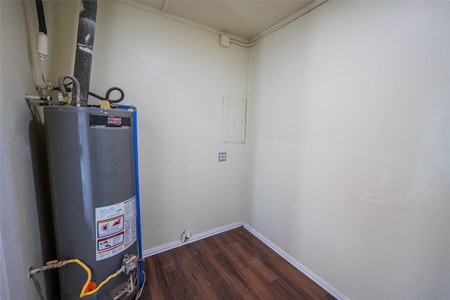 utility room with water heater