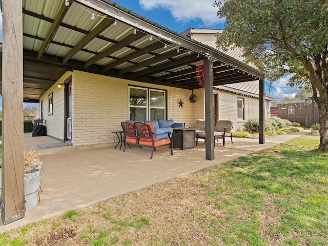 view of patio / terrace with an outdoor hangout area