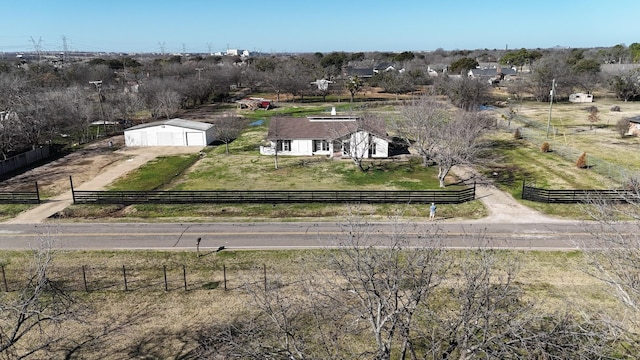 bird's eye view with a rural view