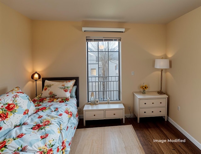 bedroom featuring dark wood-type flooring