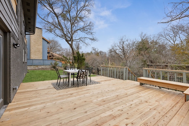 deck with a yard