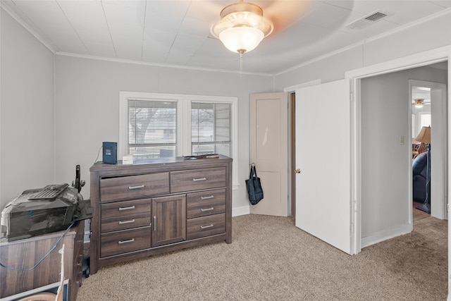 interior space featuring crown molding