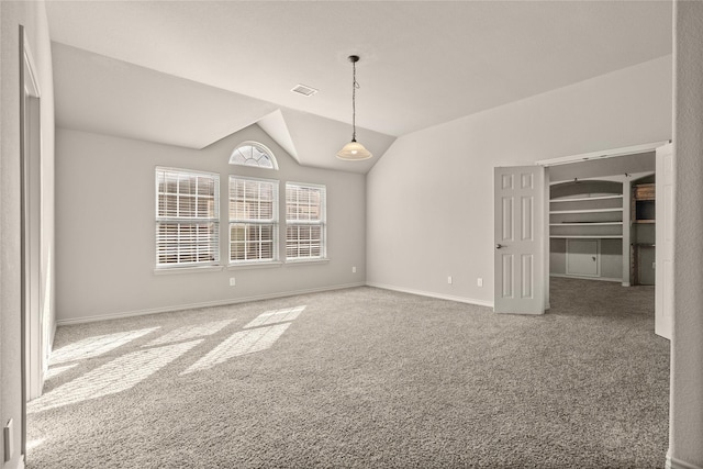 1300 Spanish Needle Trl, Fort Worth, TX 76177 - carpeted empty room with baseboards, visible vents, and vaulted ceiling
