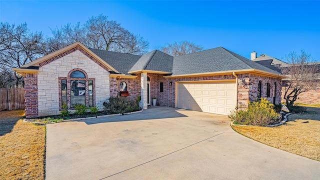 ranch-style house featuring a garage