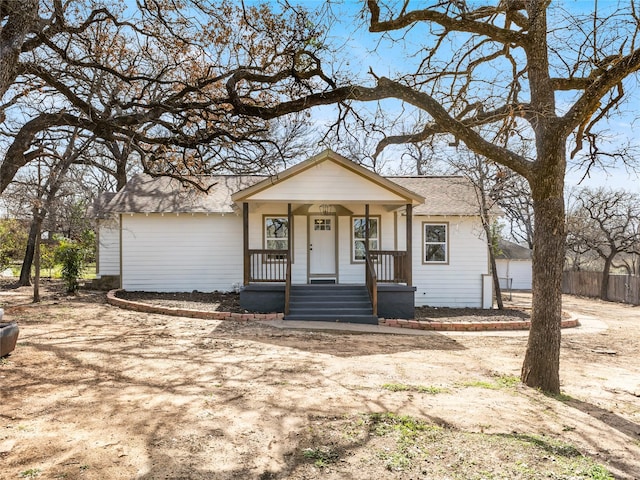 view of front of home with covered porch