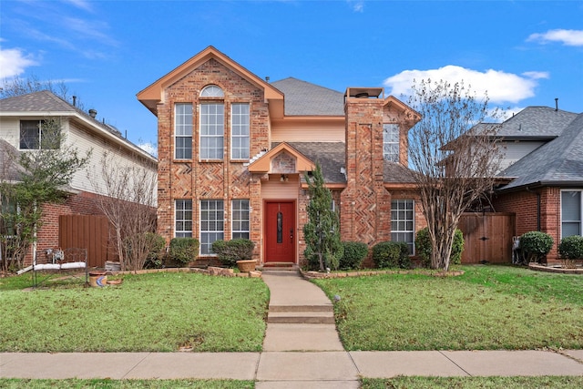 front facade with a front lawn