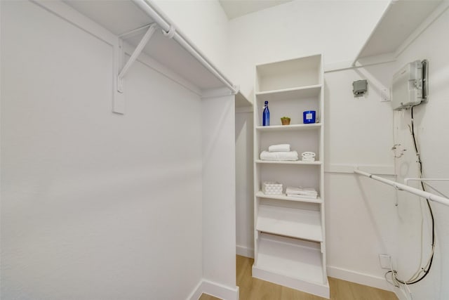 walk in closet featuring light wood-type flooring