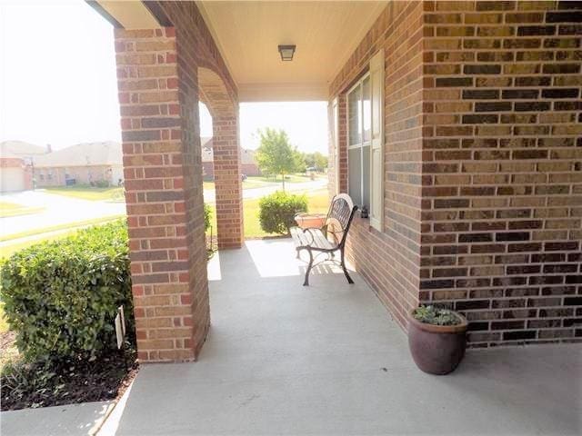 view of patio with a porch