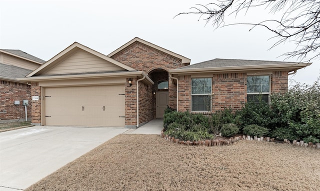 view of front of house with a garage