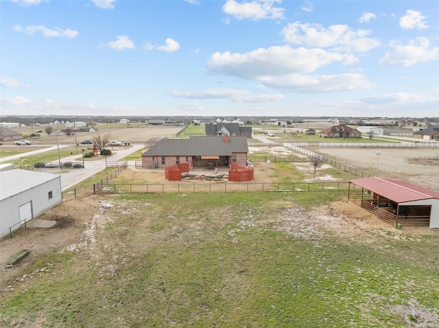 bird's eye view with a rural view