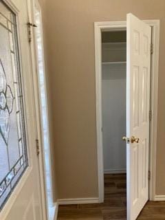 interior space featuring dark wood-type flooring